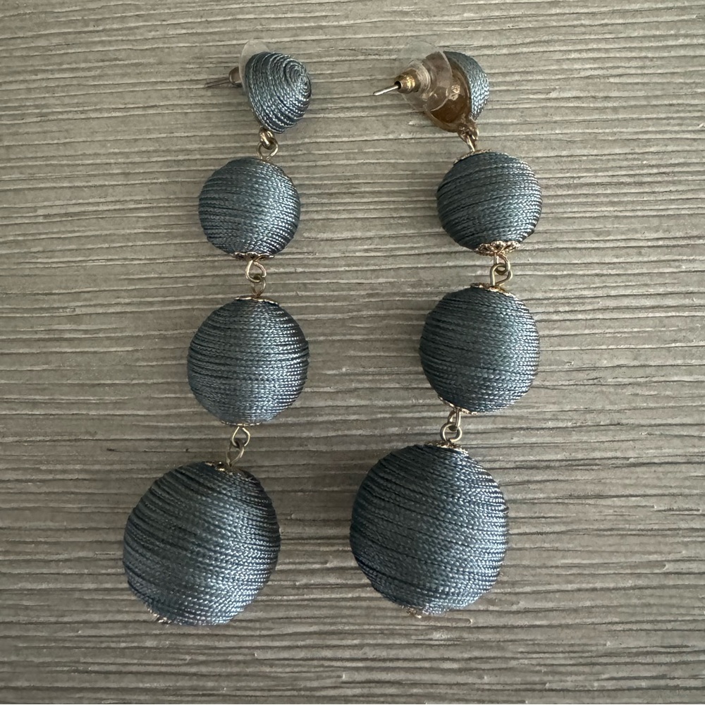 Handmade gunmetal silver earrings